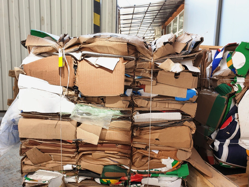 Cardboard and recyclable materials stacked for eco-friendly recycling pickup by Dump Pro LA in Los Angeles