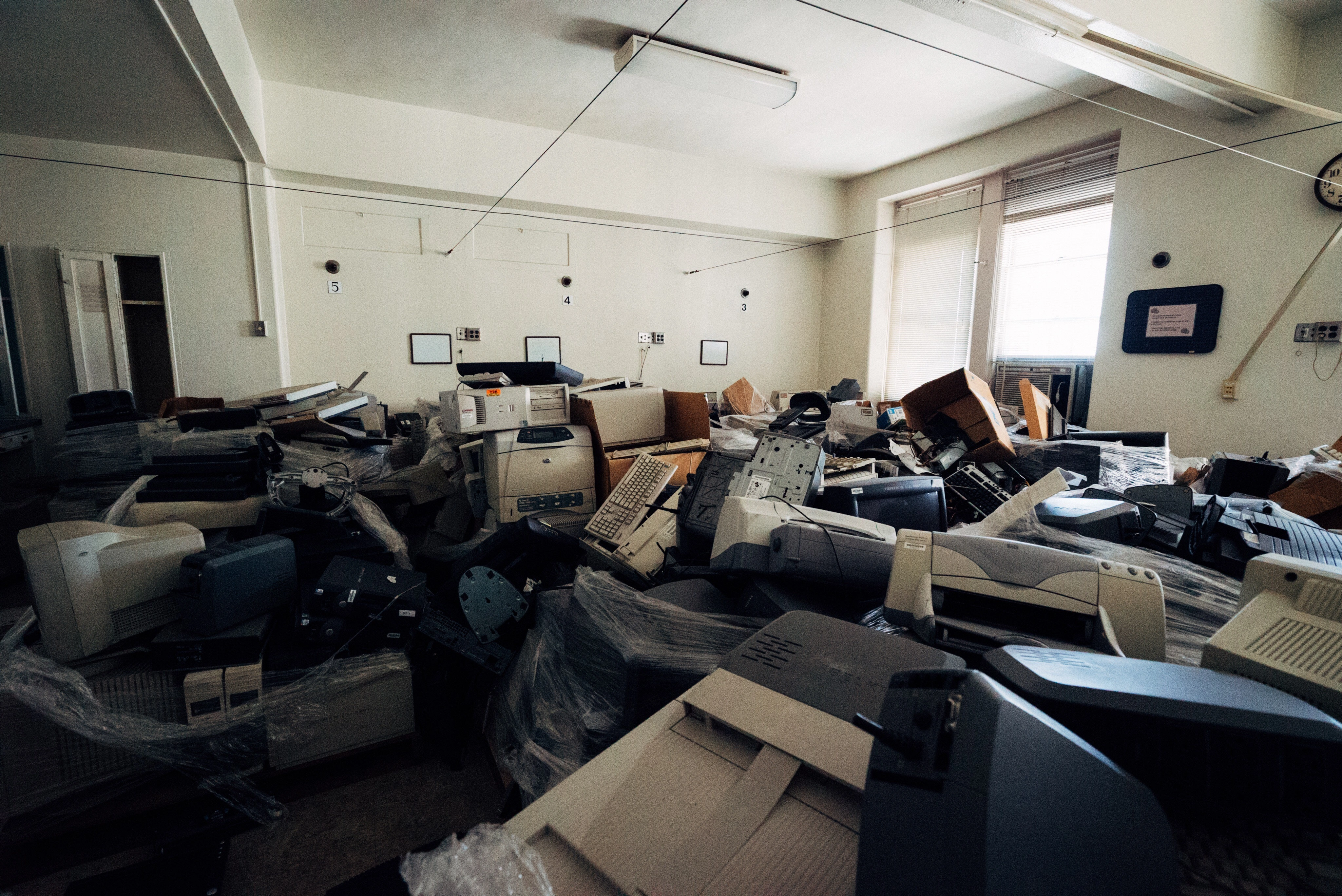 Office cleanout with old computers and electronic waste handled by Dump Pro LA in Los Angeles