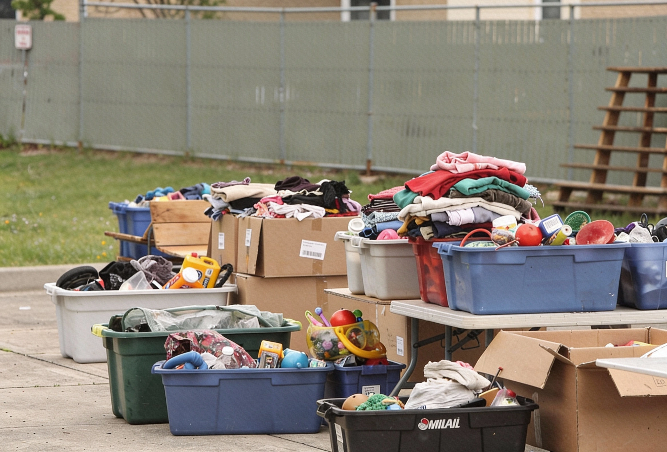 Household items and clothing prepared for donation pickup by Dump Pro LA in Los Angeles