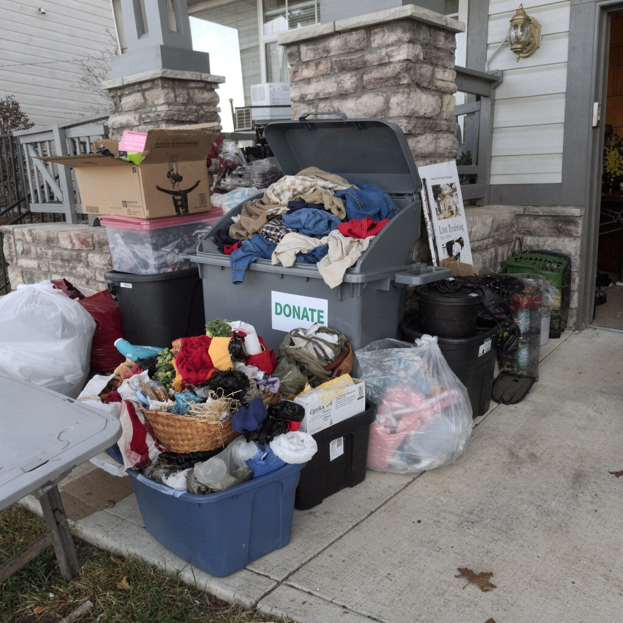 Donation pickup with clothes and household items collected by Dump Pro LA in Los Angeles